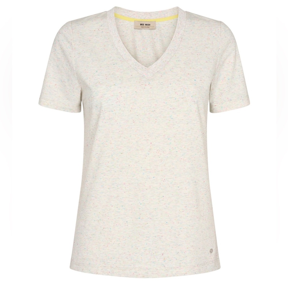 Mos Mosh, Ziva V-SS Mélange Tee, Birch new without tags large